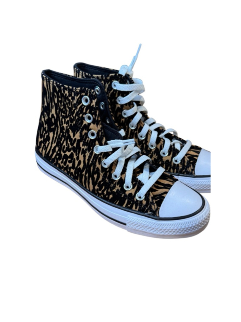 Women's Converse Leopard Print High Top Sneakers 8.5 Brown/Black - Picture 3 of 6